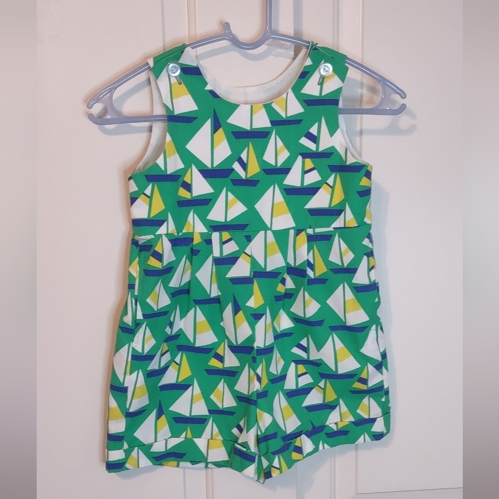Vtg Kelly's Kids Sailor Print Romper Size 6